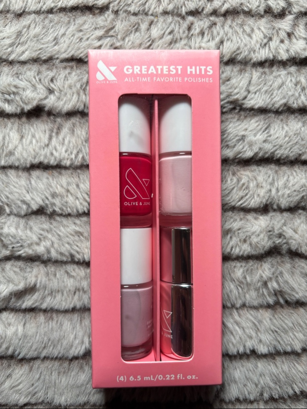 Olive & June Greatest Hits Polish Set - Red & Light Pink